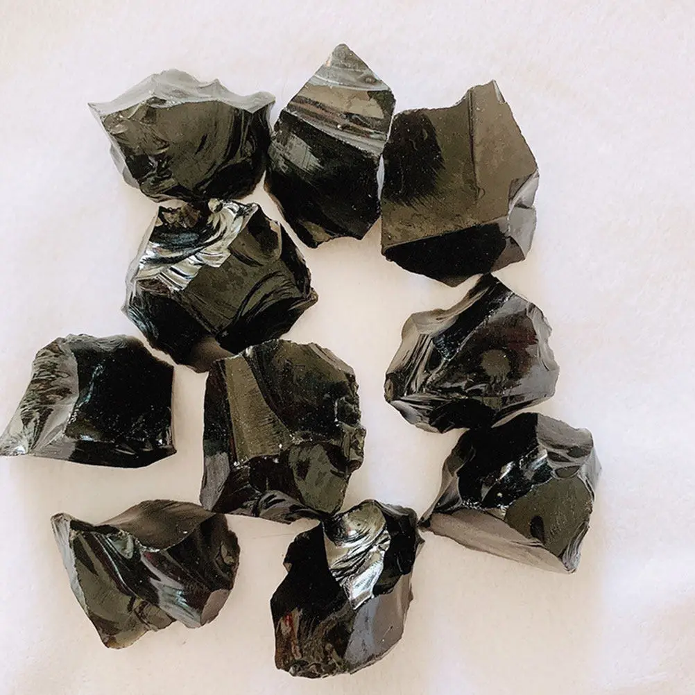 500G Obsidian Crushed Stones Smooth Tumbled Chips for Essential Oil Diffusers Home Decor Garden Resin Art Jewelry