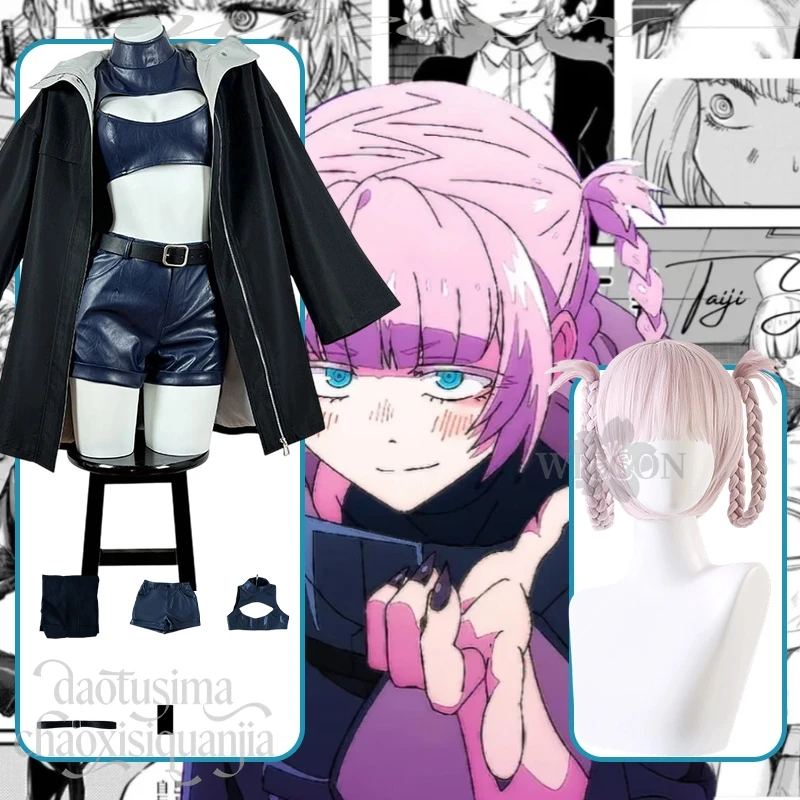Disfraz de Vampiresa Nanakusa Nazuna, CALL OF THE NIGHT, Estilo Punk Negro, Jirai Kei, Lencería Sexy, Pelucas, Disfraz de Anime para Halloween