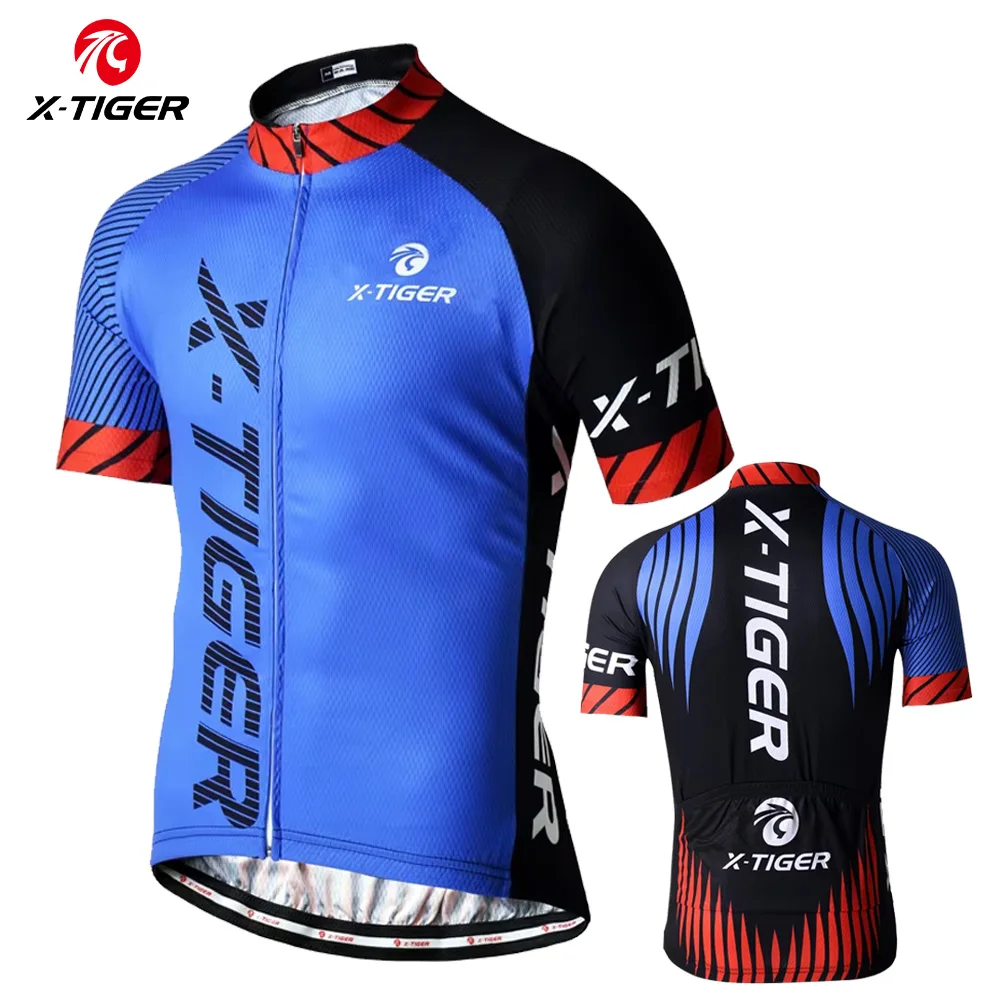 

Мужская велосипедная футболка X-TIGER с короткими рукавами, дышащая, быстросохнущая, с защитой от ультрафиолета, для горных и шоссейных велосипедов, со светоотражающими полосками и карманами