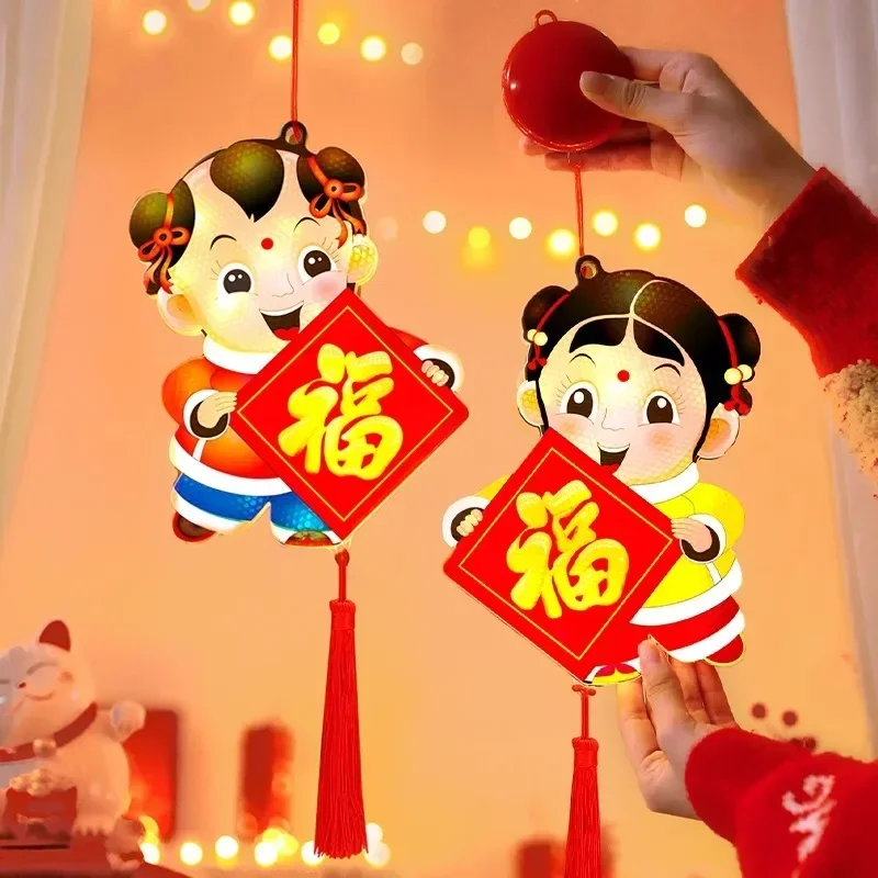 

Fuwa Mascot LED Lanterns 2025 New Year's Year of The Snake Glass Windows Spring Festival Atmosphere Decoration Chinese New Year