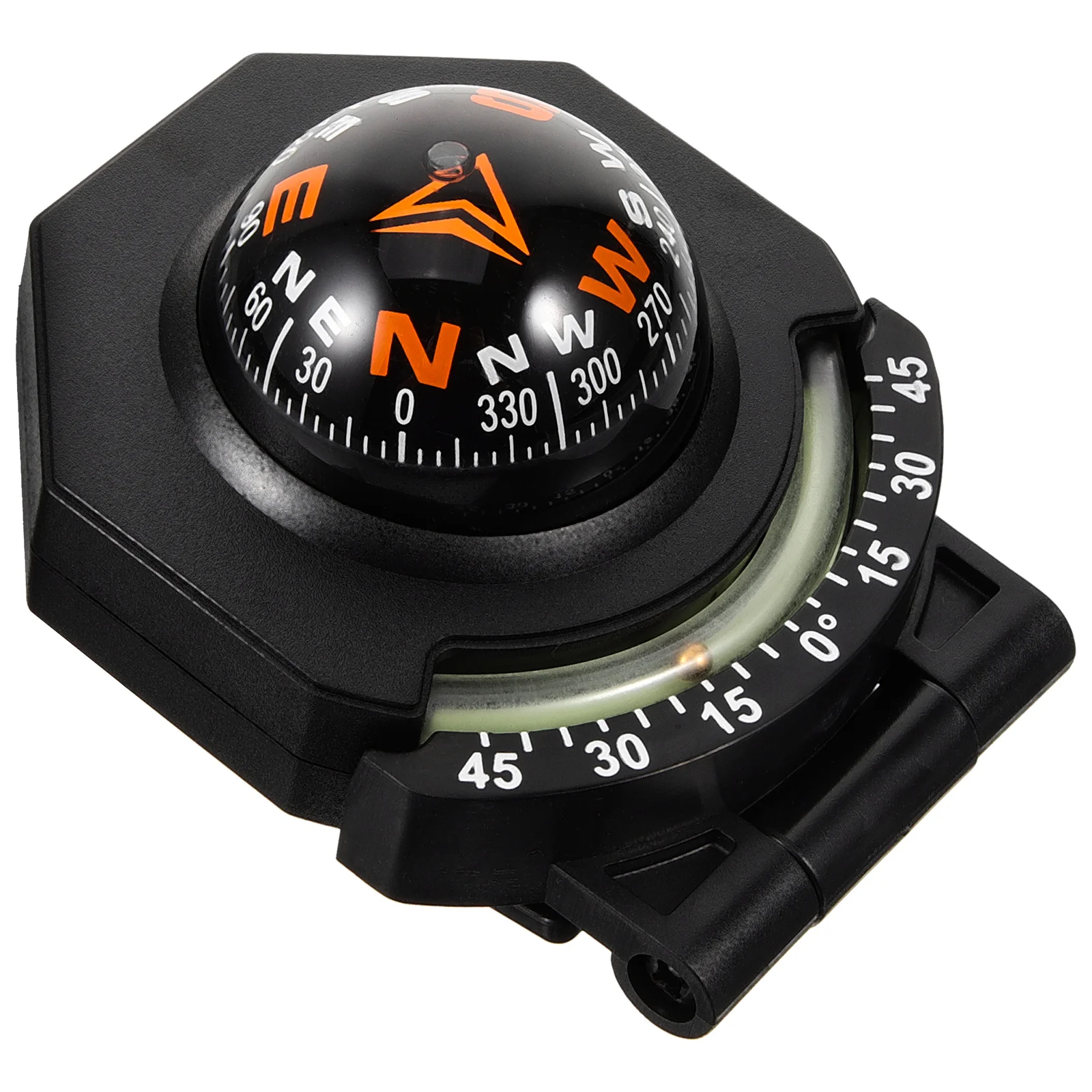 

Yardwe Car Dash Compass ABS Black Acrylic Mount for Boat Vehicle Decoration