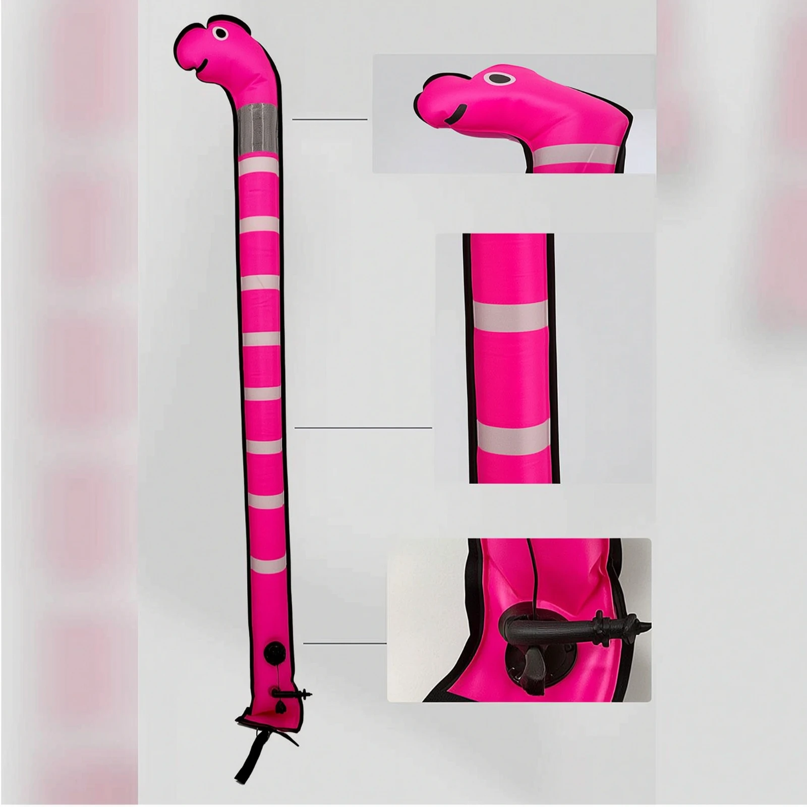 Picture 7: Dive Buoy with Strap High Visibility SMB Safety Sausage Lightweight Diving Equipment Tear Resistant for Scuba Divers, Open Water