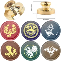 Different Flying Dragon Phoenix Wax Seal Stamp 25mm Removable Brass Head for DIY Scrapbooking Wedding Invitation Envelope