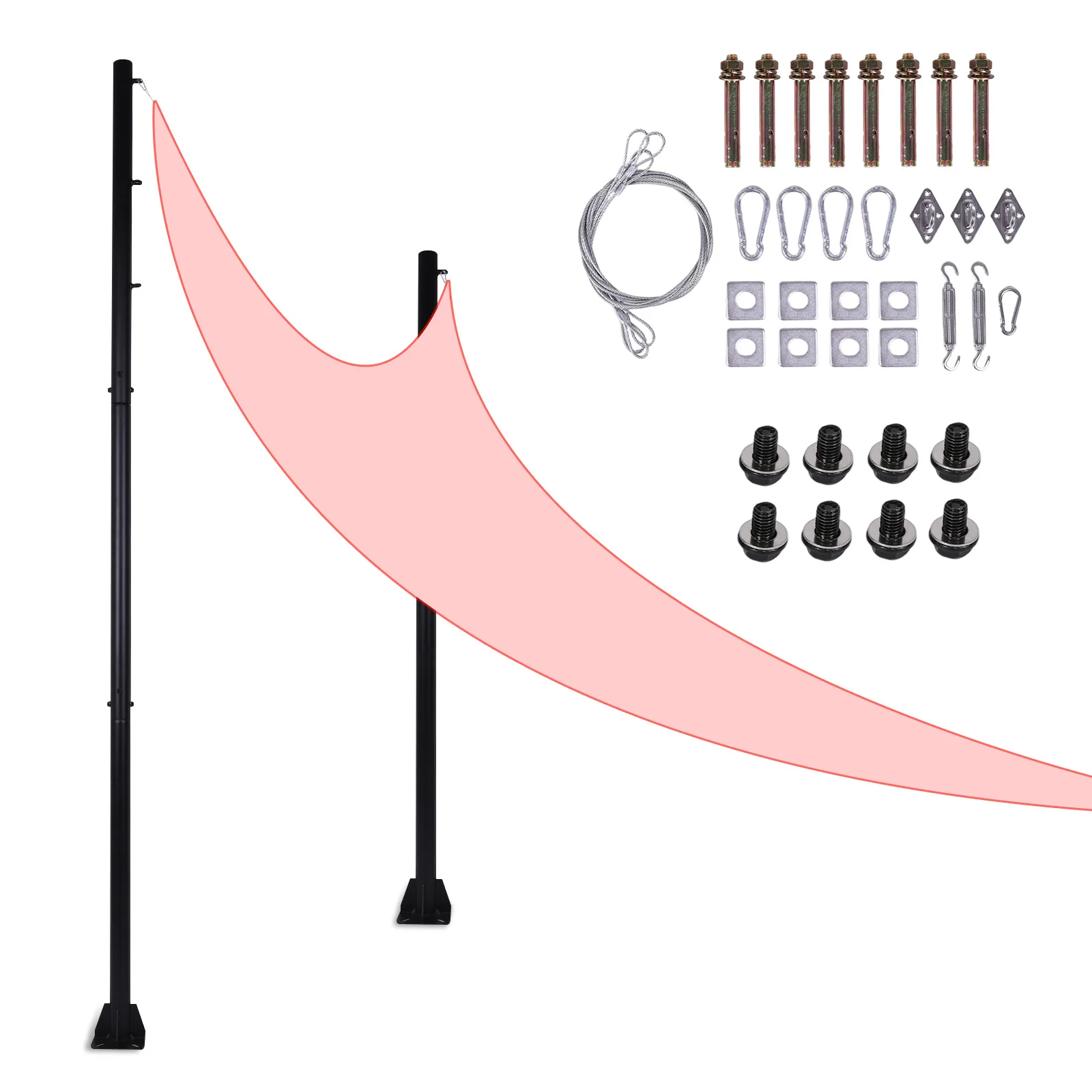 

2 упаковки парусных патронов 10 футов, уличные палки для солнцезащитных патронов, металлический комплект уличных опорных стоек для солнцезащитного патрона, навеса, тент, патио, сад
