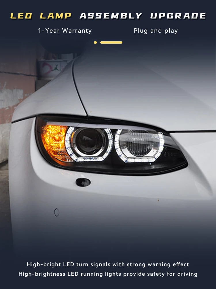 Car Light For BMW E92 318 320 325 330 335 Full LED M3 2006-2012 Far And Near Integration Upgrade LED DRL Head Lamp Accessories