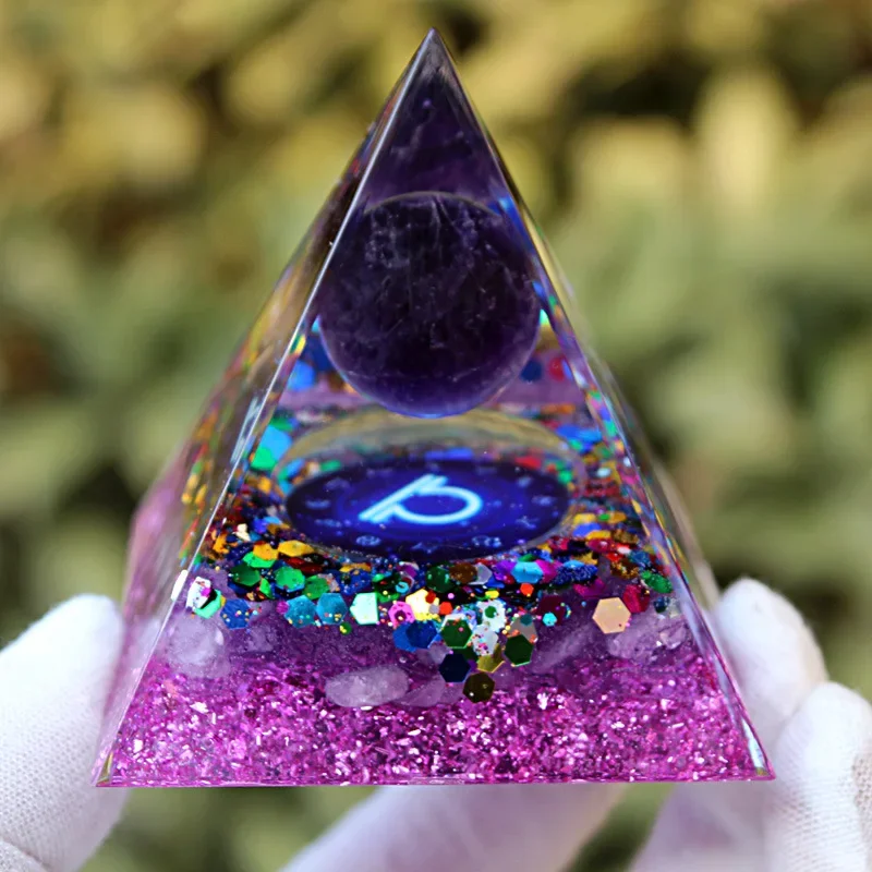 New product 12 constellation Libra crystal crushed stone pyramid home resin handicraft desktop office decoration