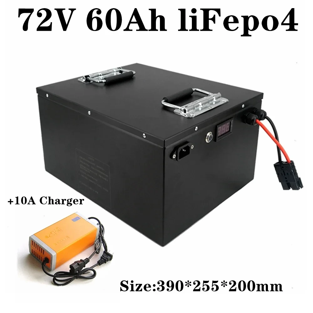 

lithium 72V 60Ah lifepo4 battery BMS 24S for 8000W 3500W bicycle bike scooter Motorbike Motorcycle + 10A charger