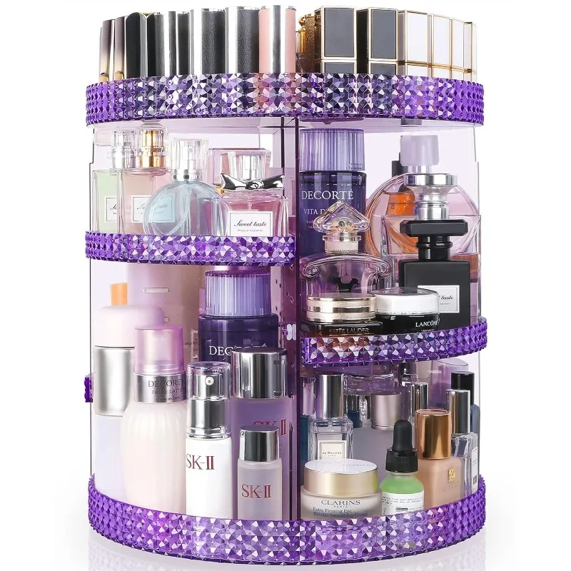 

360 Degree Rotating Makeup Organizer, Extra Large Capacity Cosmetics Organizer, Removable 7 Layers Skincare Organizers