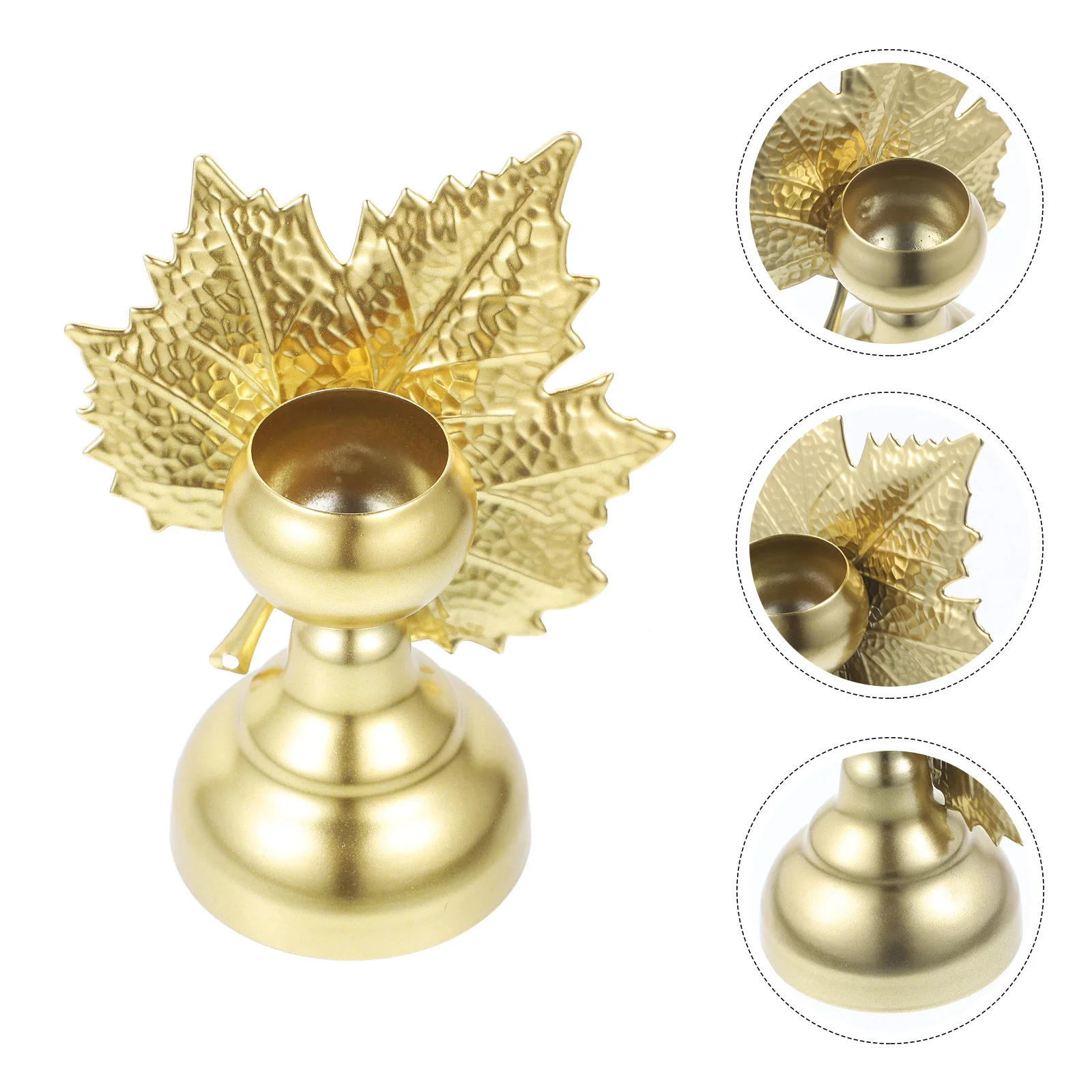 

Metal Leaf Holder Vintage Style Tabletop Taper Stand for Home Candlestick Holder Pillar Candleholder