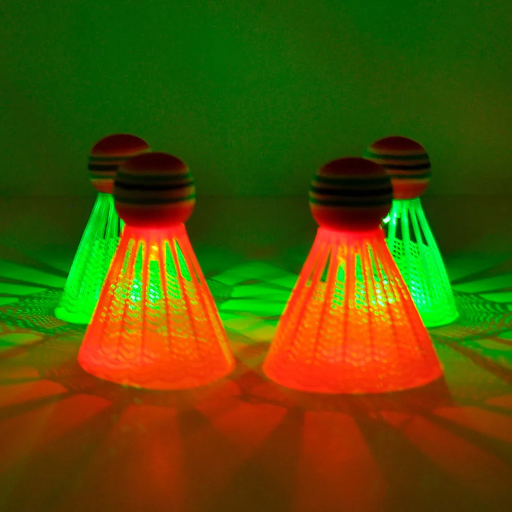 4Pcs Night Light Badminton Balls Sturdy Structure LED Illuminated Shuttlecocks for Recreation Family Play Training School Use 2