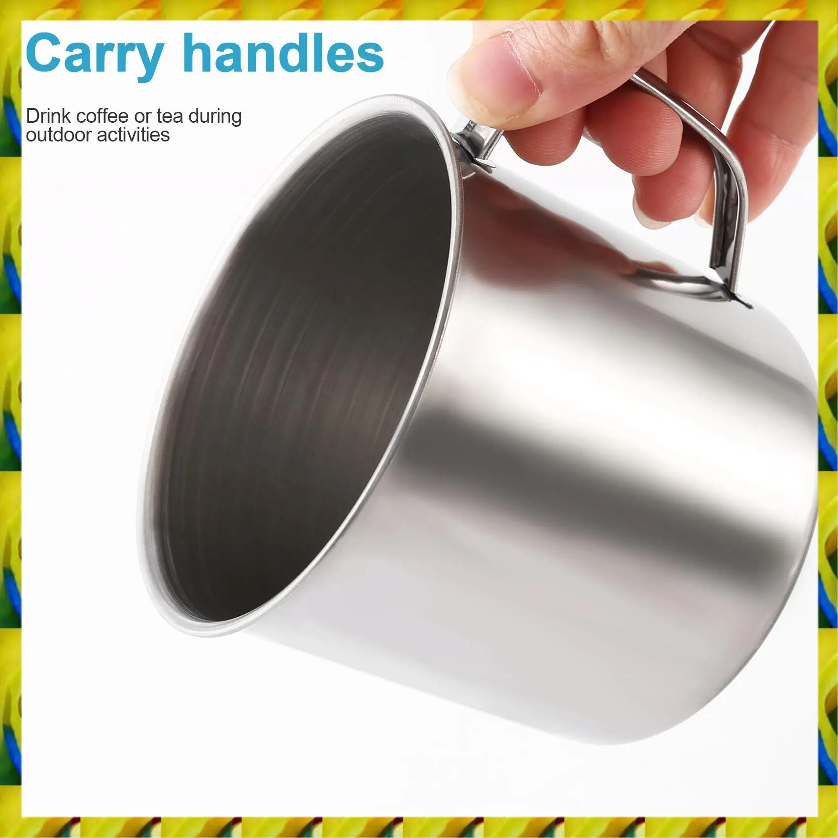 WFF Stainless Steel Coffee Tea Mug Cup-Camping/Travel-3.5