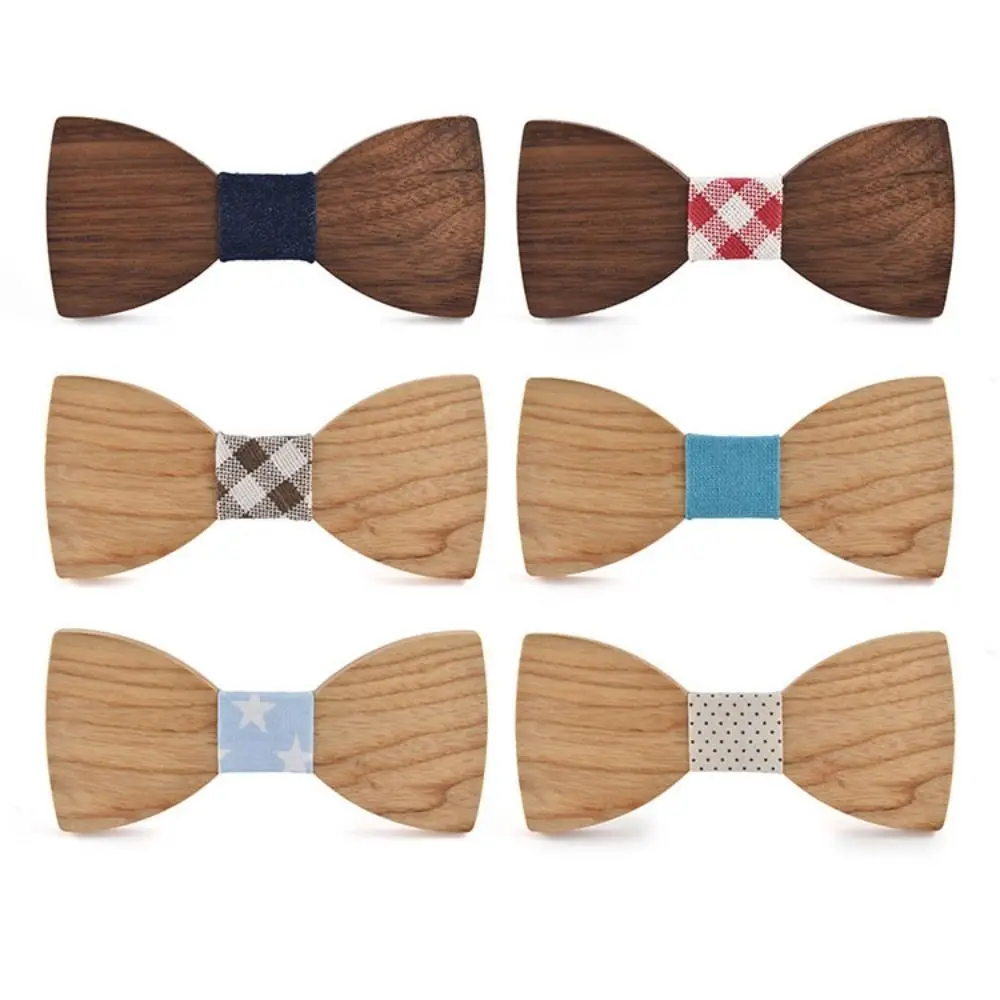 Light Fashion Wooden Bow Ties Hardwood Smooth Business Corbata Small High Quality Party Ties Wedding Party