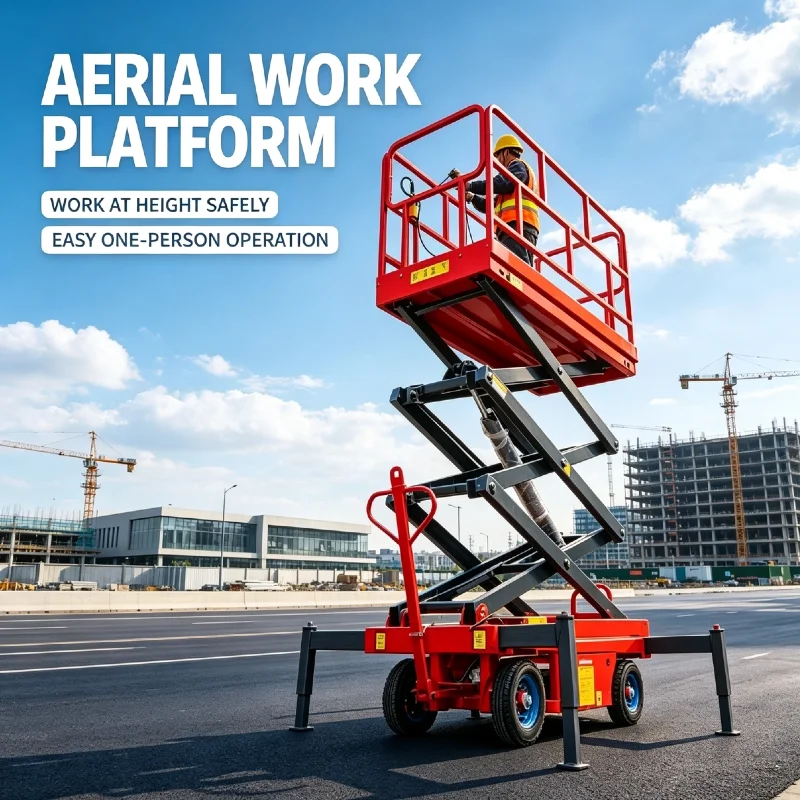 Customized Towable Hydraulic Scissor Lift CE Certified Mobile Aerial Working Platform For Indoor Factory Lifting Operation