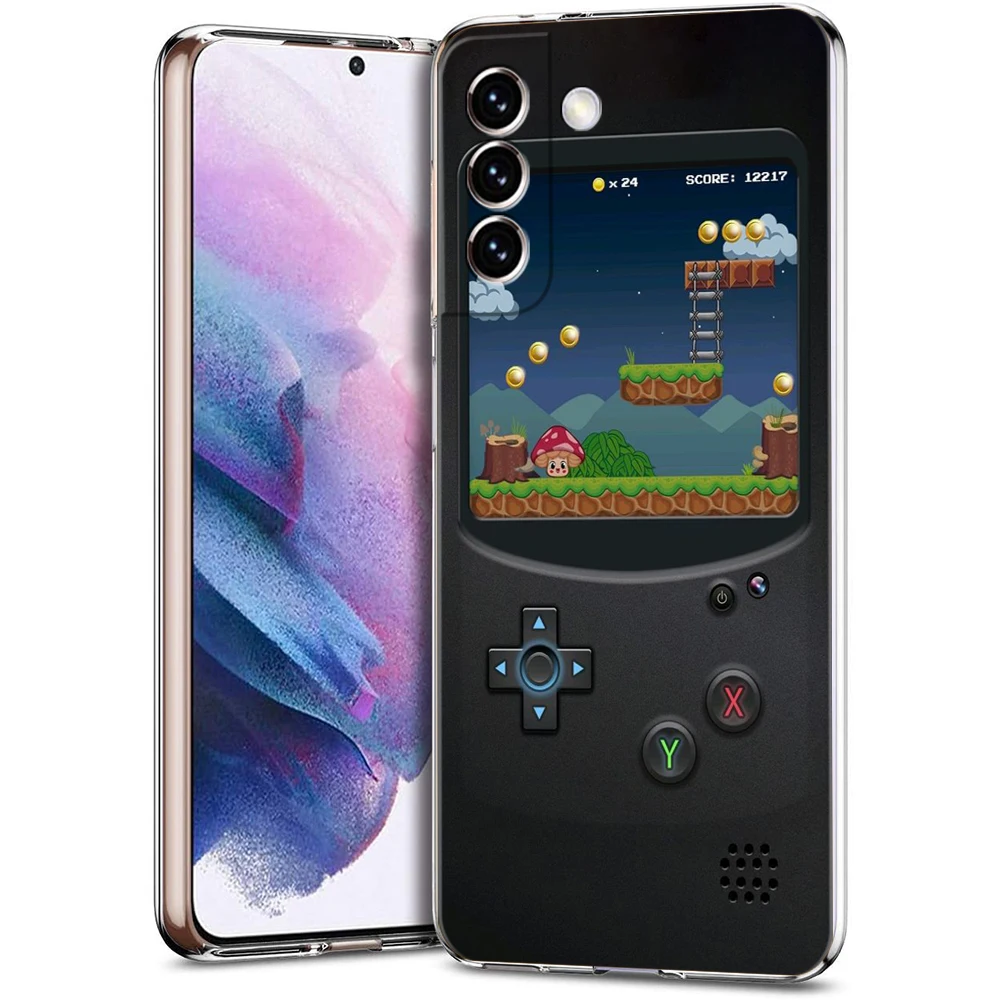 ビデオゲームボーイヴィンテージコントローラー,Samsung Galaxy s24 plus,s23,s22,s21,s20 fe Ultra 5g,s10,s10e,s9用のソフトクリアカバー