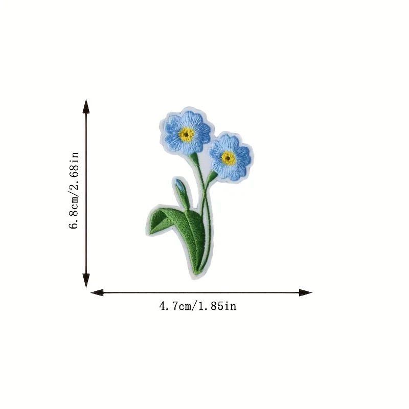2pcs Blue Flower Patch, Dandelion Patch, Aesthetic Patch, Funny Patch, DIY Decoration Patch, Iron On Patch