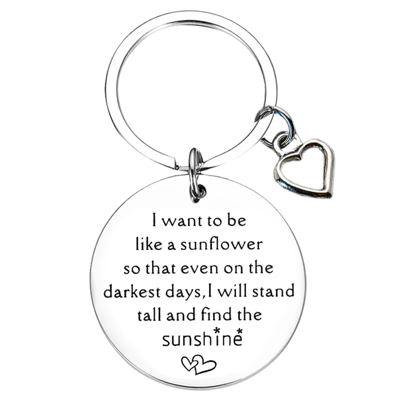 New Sunflower Lover Keychain Pendant Sunshine Sister Gift Bff Key Chain Bestie Motivational Inspirational Gift Daughter Gift