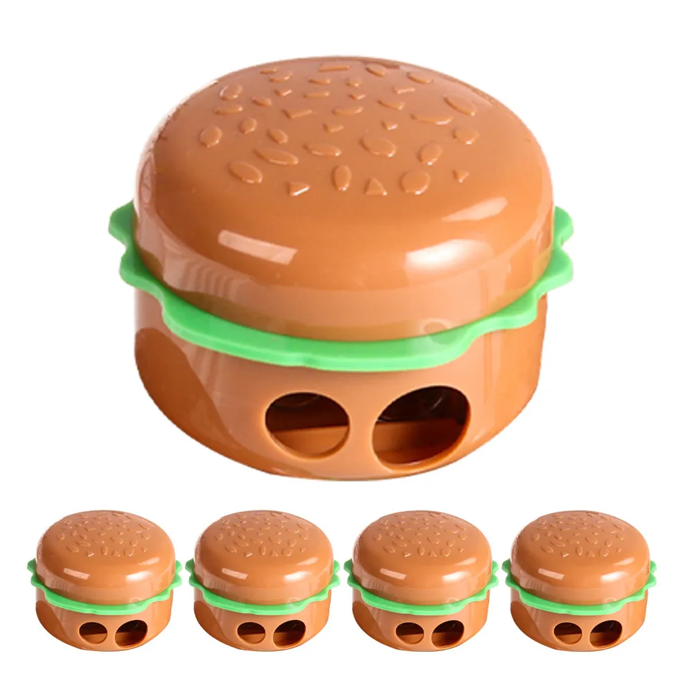 

Набор из 5 милых точилок для карандашей в форме гамбургера, ручные механические точилки для школы, класса, для детей, для цветных карандашей