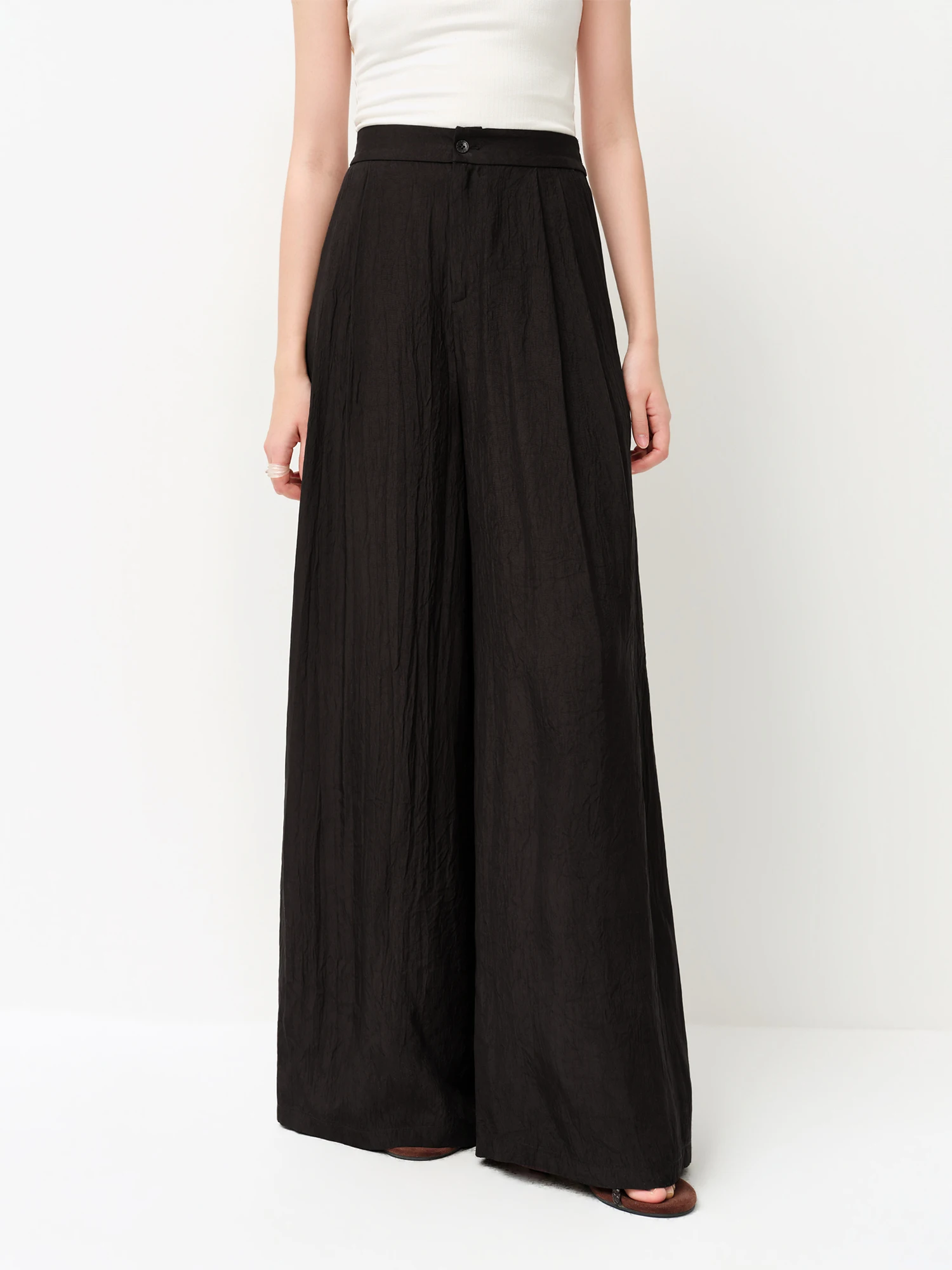 Women's Acetate Shirt and Wide Leg Pants Set | Relaxed Two Piece Co-ord