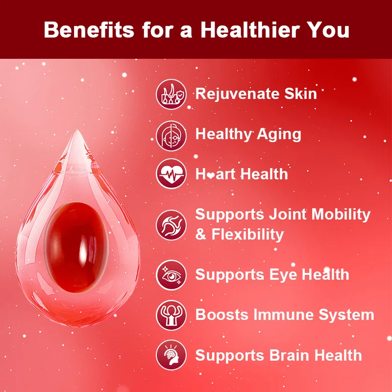 Astaxanthin capsules, 24mg, promote cardiovascular and blood metabolism, eliminate diarrhea, arthritis, and pain