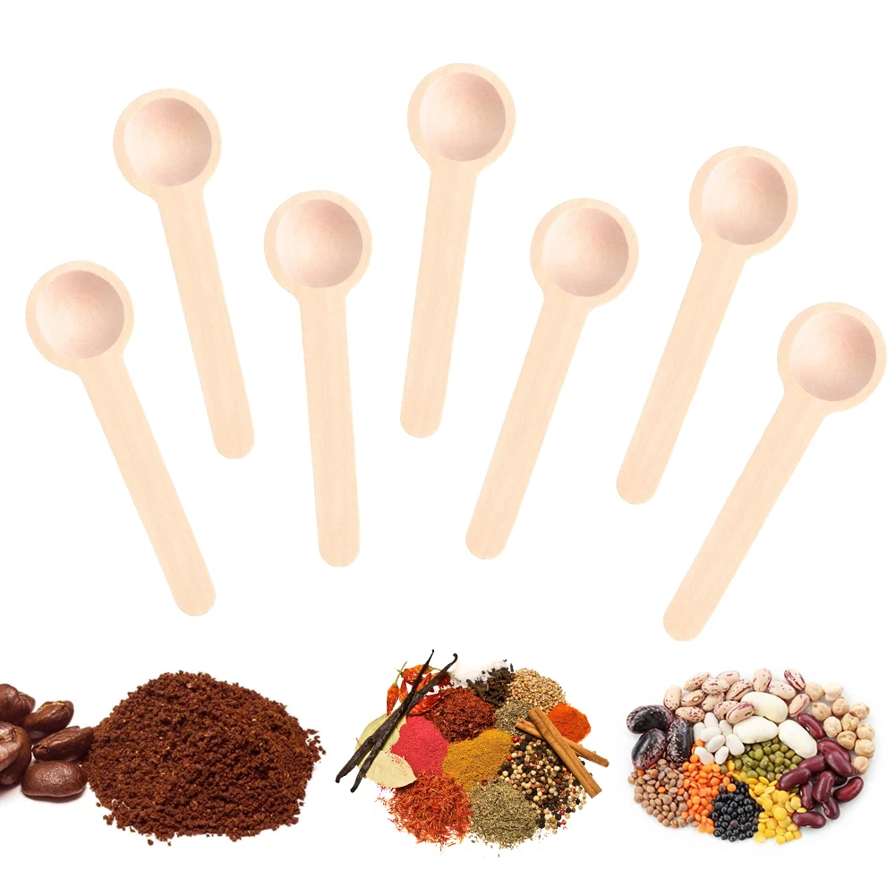 10pcs Kitchen Seasoning Honey Coffee Kitchen Cooking Small Wooden Salt Spoons for Spice Jars Tools Measuring Spoons Set