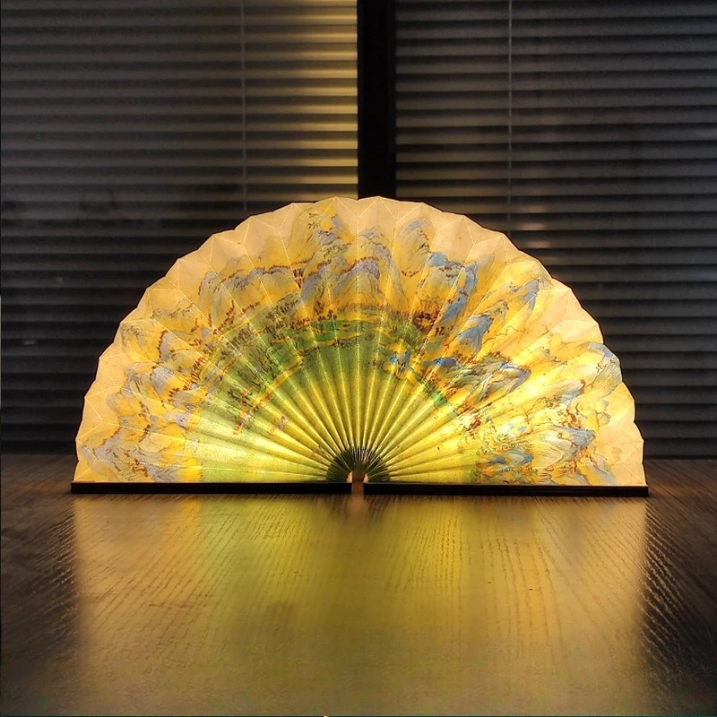 

LED atmosphere night light merchandise gift folding table lamp corporate creative gift fan light