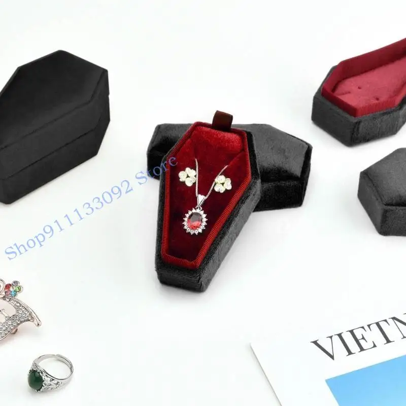 

H9ED FARK FARK JEWLERSE JEWLERY BOX LIGHTEILE GOTHIC DEWELARY BOX Сержевая кольца кольцо держатель держатель для колье с