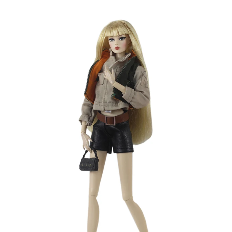 1/6 handgemachte Mode Supermodel Puppe KLEIDUNG Leder Kleidung Outfit Mantel für 11,5" 30cm Puppe Bjd Kleidung Zubehör Geschenke