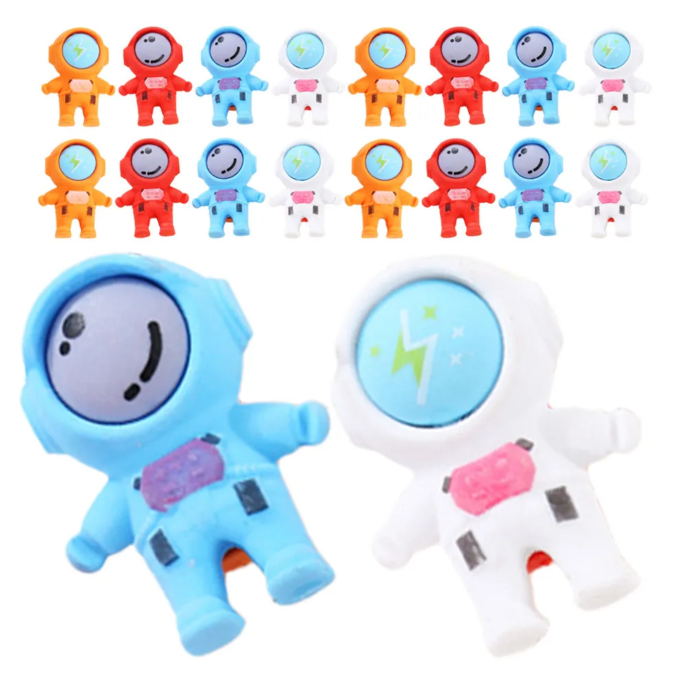 18Pcs Astronaut Erasers for School Soft Erasers for Bulk Mini Space Theme Classroom Rewards Fun Pencil Correction Tools