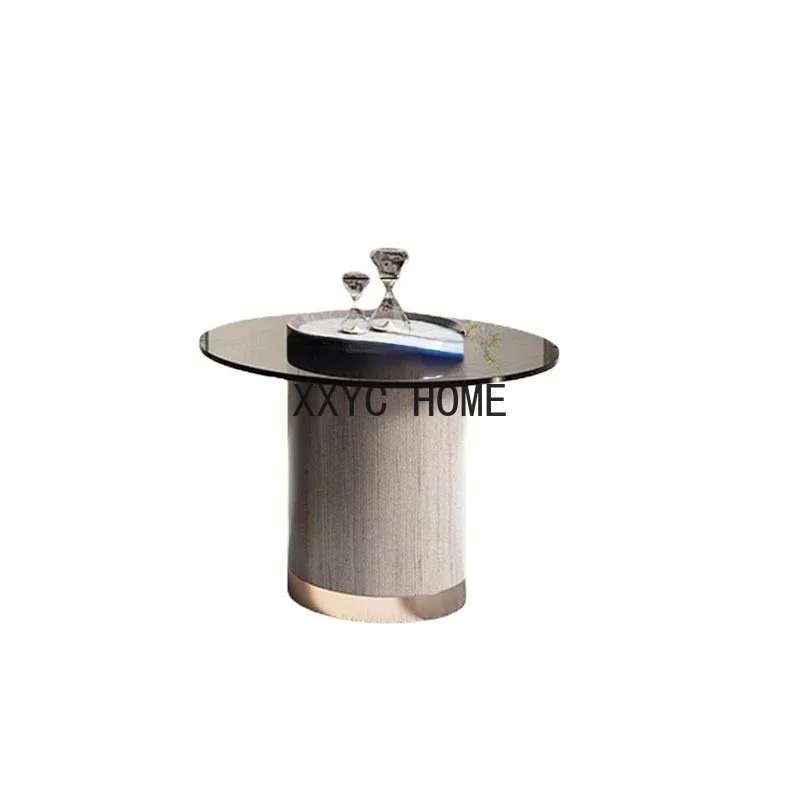 

Итальянский стеклянный круглый чайный столик, телевизионный шкаф, Современная Минималистичная мебель для гостиной, маленькой квартиры