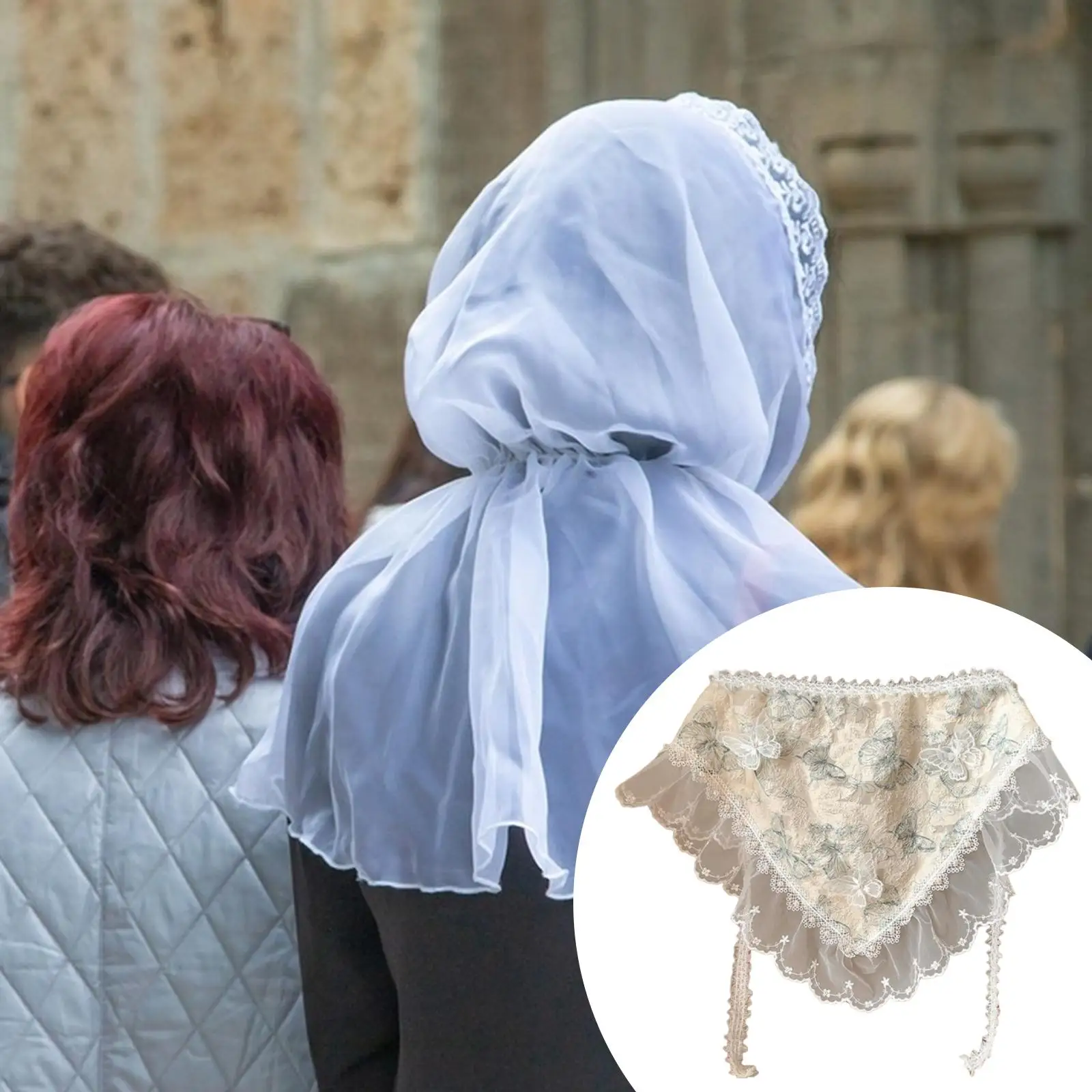 

Lace Butterfly Head Bandanas for Women Headband for Festival Travel Vacation