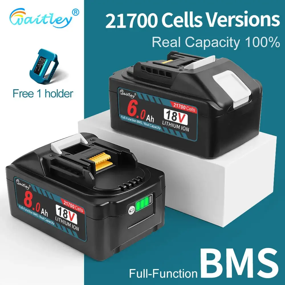 Waitley 21700 Powerful Battery For Makita 18V Power Tools Real capacity Rechargeable batteries Replacement Accessories BL1860