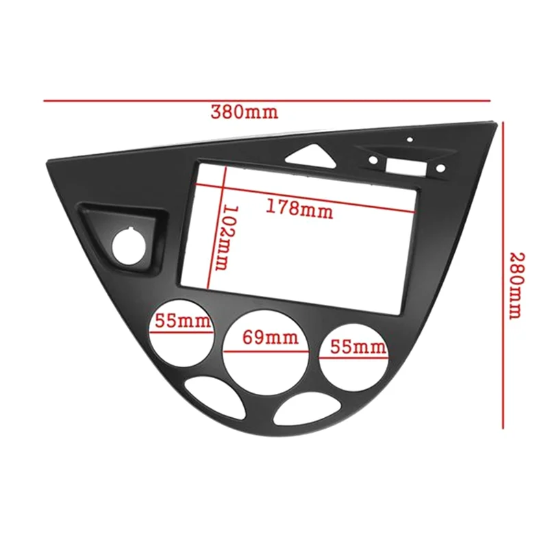 2 Din Car Radio Frame Fascia Trim Dash Mount for Ford Fiesta 1995-2001 Auto Fascia for Focus 1998-2004 LHD