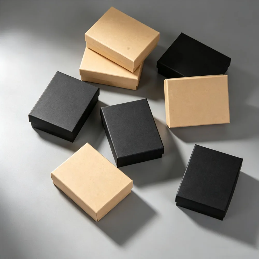 24個-ロット-7x9cm-クラフト紙箱-バルク段ボールギフトボックス-固形アロマセラピーネックレス、指輪、石鹸、キャンドル、ペンダント用包装ケース