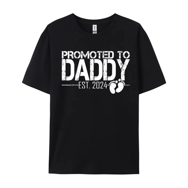 Father'S Gift Promoted To Daddy Est. 2024 Mens New Fitness Tight T Shirt Casual Tee Shirt Letter Printed