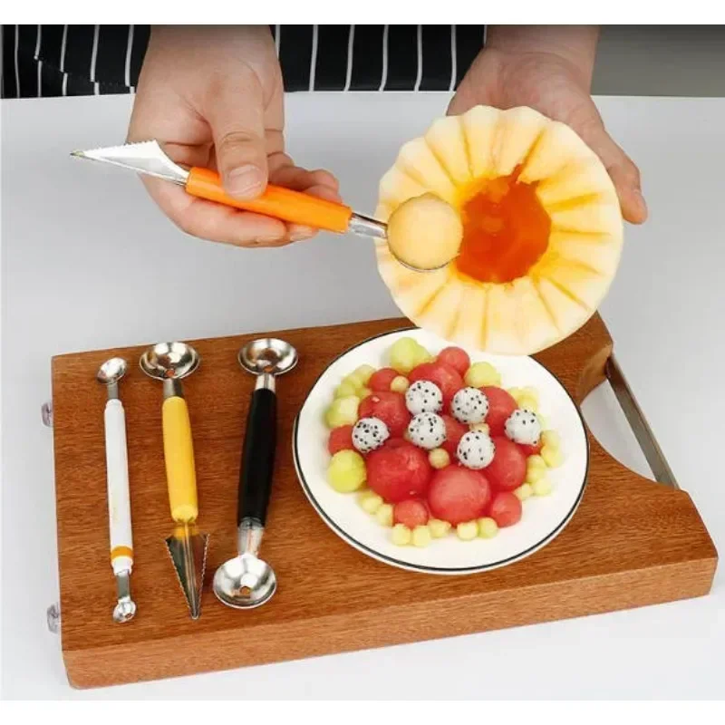 Mini Apple Ball Digger Melon Spoon Ice Cream Dig Scoop  Double-end Cooking Tool Kitchen DIY Accessories Gadgets