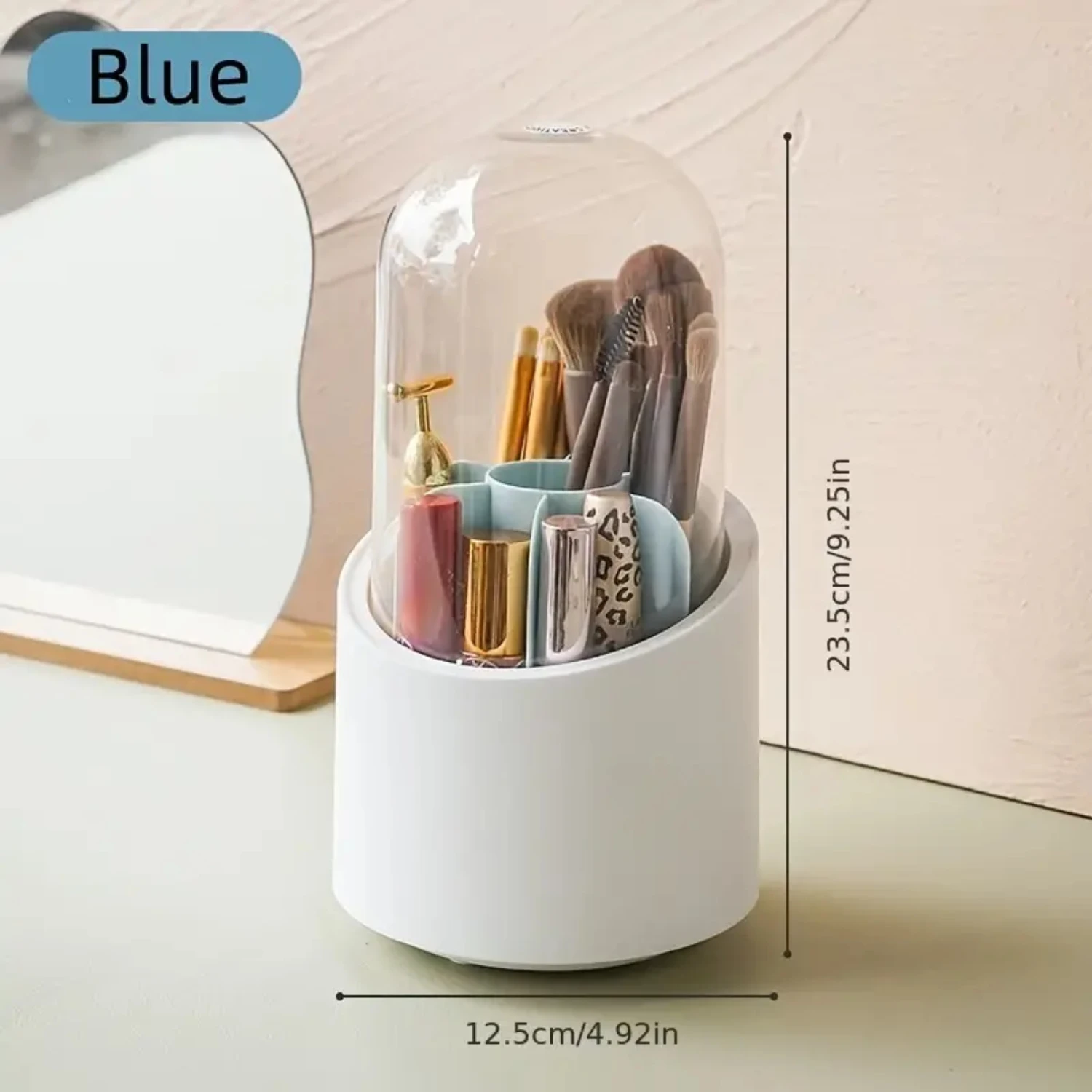 Large Capacity Multi-Functional Rotary Cosmetic Brush Cartridge Storage for Desktop - Chic and Durable Cosmetic Pen Barrel Finis