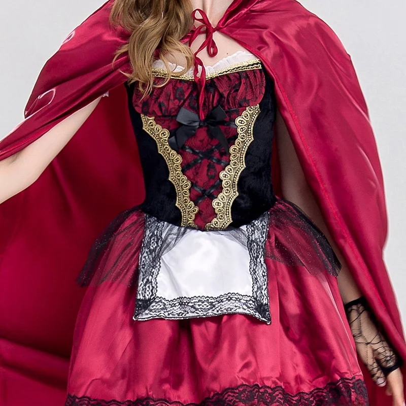 Adult Cosplay Red Riding Hood loween Costume Par Performance Princ Outfit Traditional Chinese Ethnic Stage Costume Women