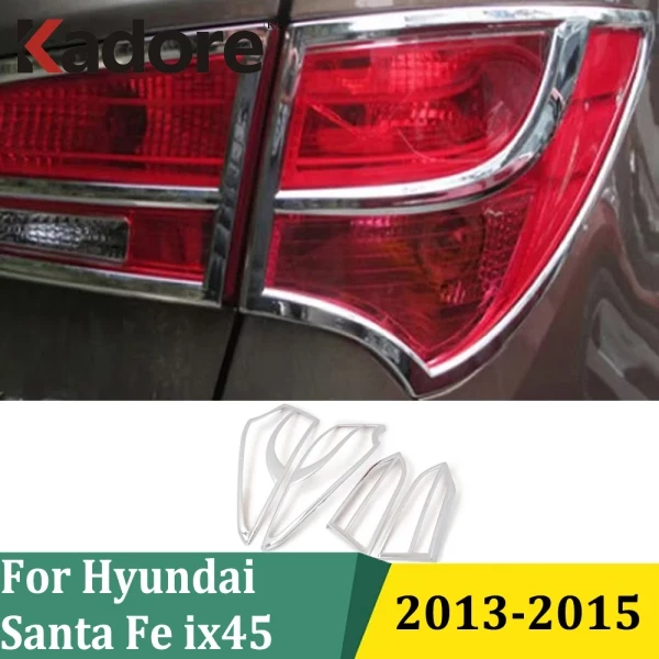 

For Hyundai Santa Fe ix45 2013 2014 2015 Hatchback Chrome Taillight Trim Cover Rear Tail Light Lamp Frame Car Accessories