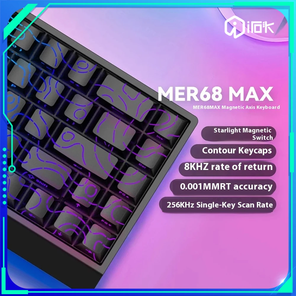 

IROK Mercury68 Max клавиатура с магнитным переключателем Carotmas Mercury 68 8000 Гц RT0,001 мм механическая клавиатура игровая клавиатура подарок