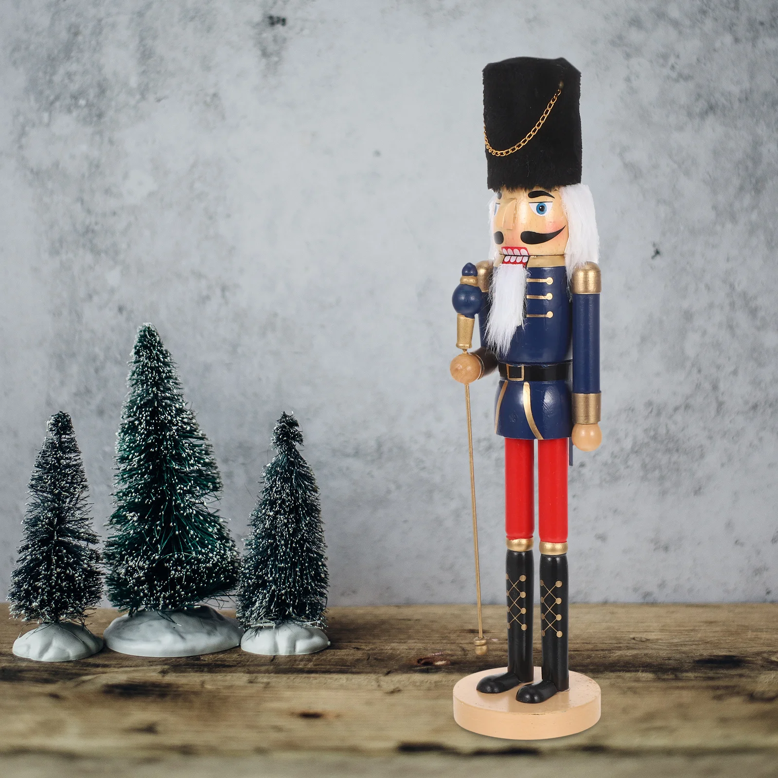 

Traditional Wooden Nutcracker Soldier Figure Christmas Table Decor Classic Festive Holiday Decoration