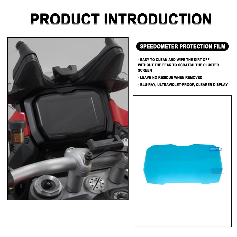 Película protectora para tablero de instrumentos de motocicleta, pegatina protectora de pantalla apta para Ducati Panigale V4 Streetfighter V4 2018-2020