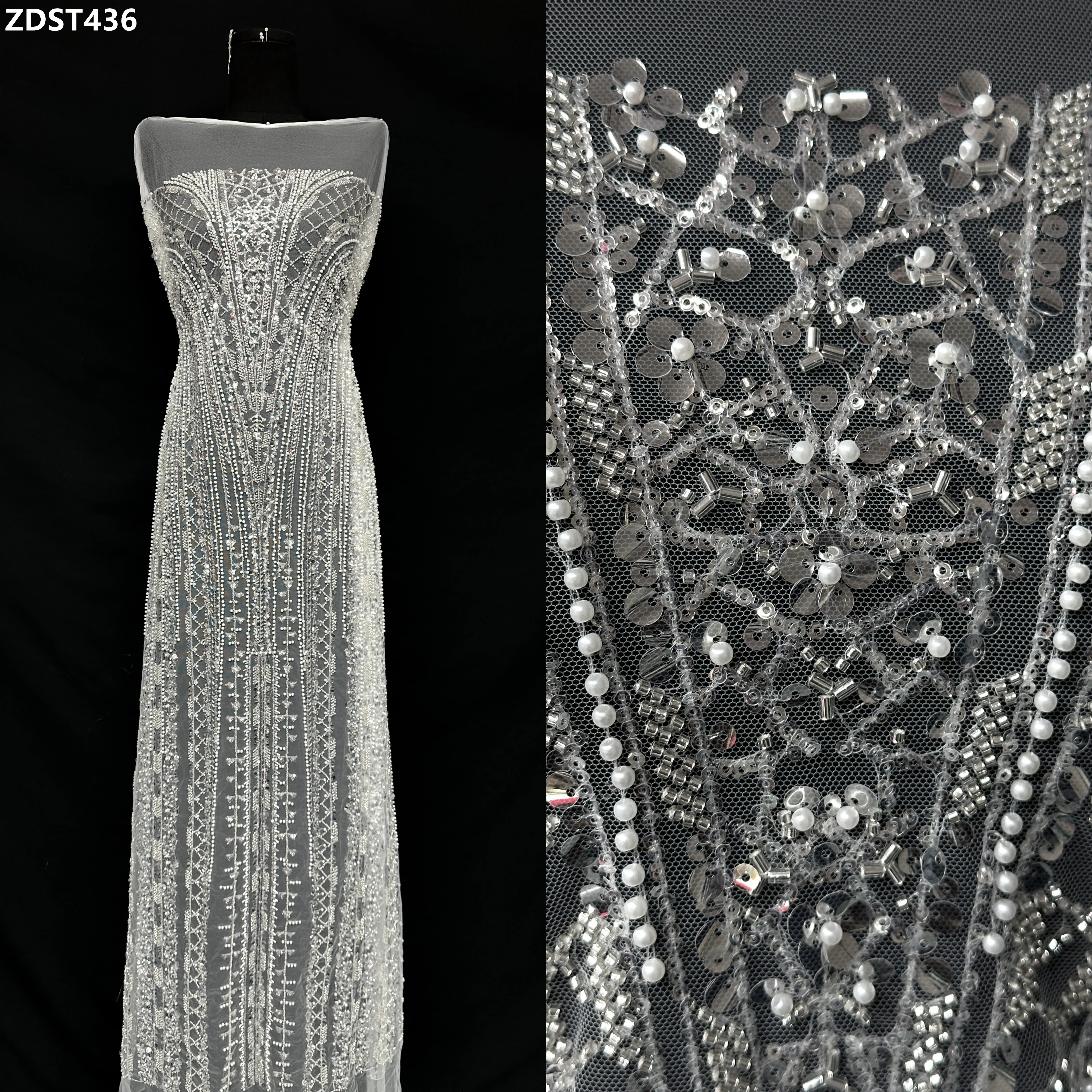 

Французская сетчатая кружевная ткань с тяжелыми блестками, европейские бусины, 2026, высокое качество, французская нигерийская сетка с блестками, тюль, сетка, кружевная ткань в африканском стиле