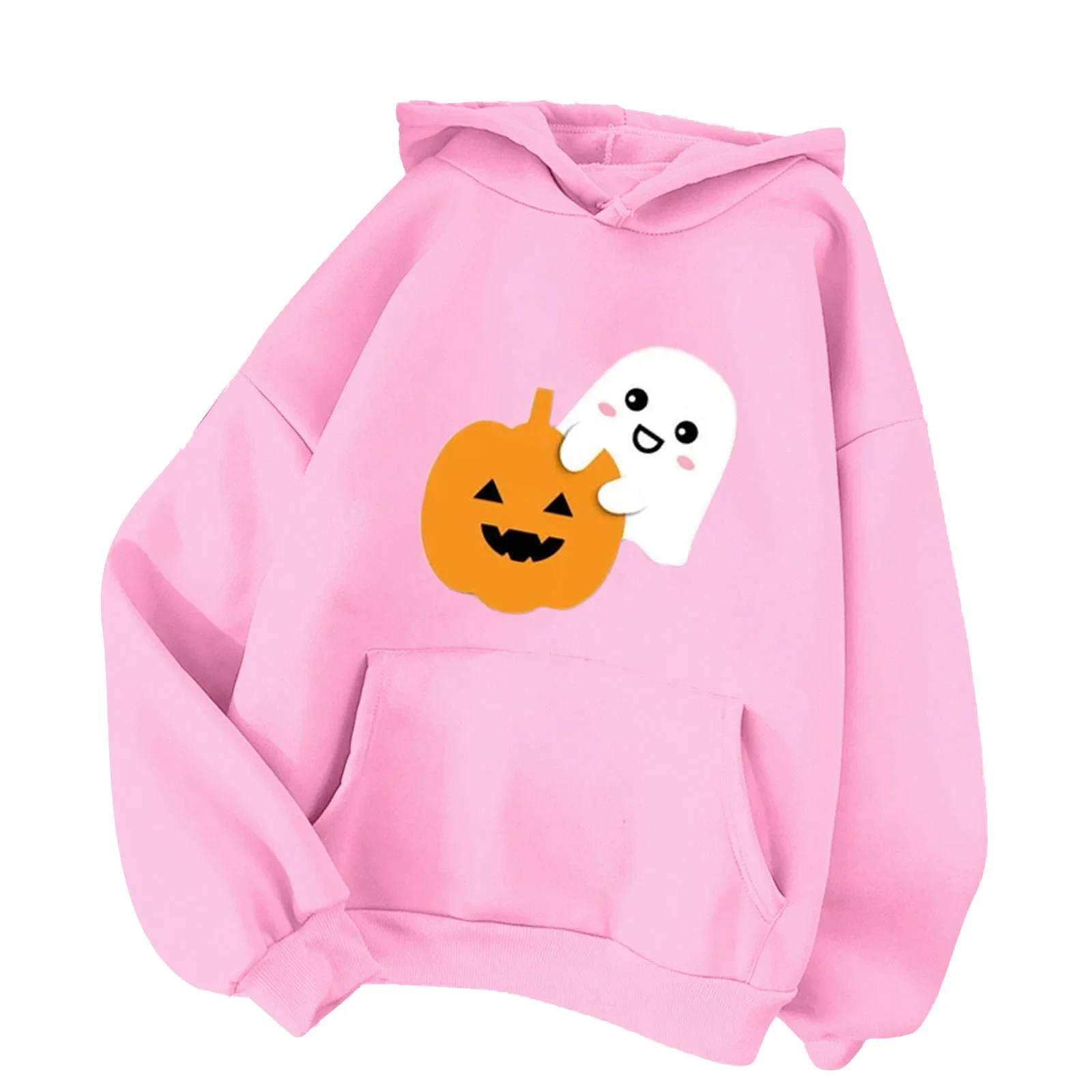 

Halloween Hoodie Anime Women Cotton All Saints Day Sweatshirts Funny Cartoon Pumpkin Print Autumn Winter Fleece Hooded Shirt