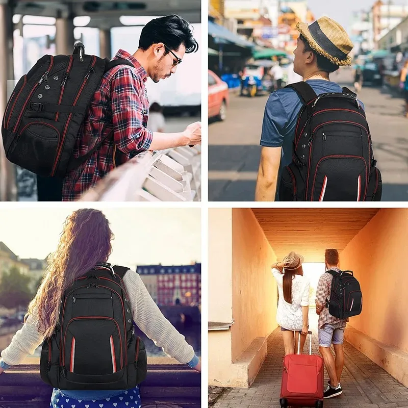 Wasserdichte Reise verschleiß feste Rucksack 15,6-Zoll-Laptoptasche für Männer und Frauen USB-Aufladung Oxford Herren Retro Schult asche groß