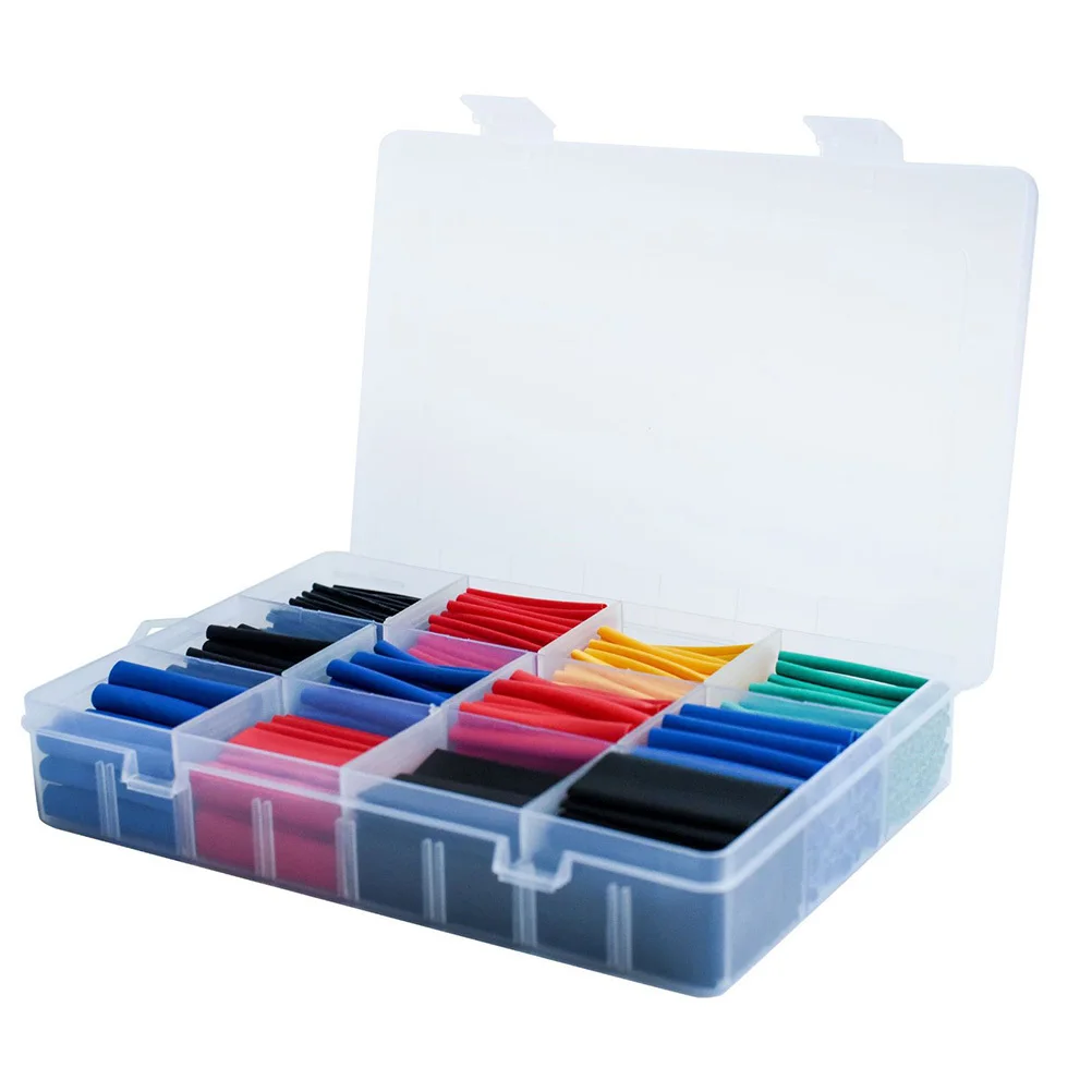 

750pcs Heat Shrink Tubing Electrical Wire Wrap Multi Size Flame Retardant High Temp Resistant Cable Sleeve Kit For Wire Repair