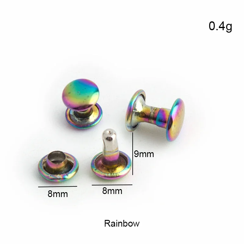 

8x8mm Double side copper material flat spikes metal studs rivets metal for Handmade bags handbags belts decorative hat nail