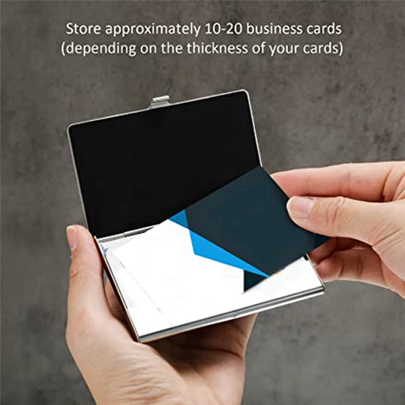 Wooden Business Card Holder Wood Grain Business Card Clip Slim Fit Walnut Wood And Stainless Steel Office Business