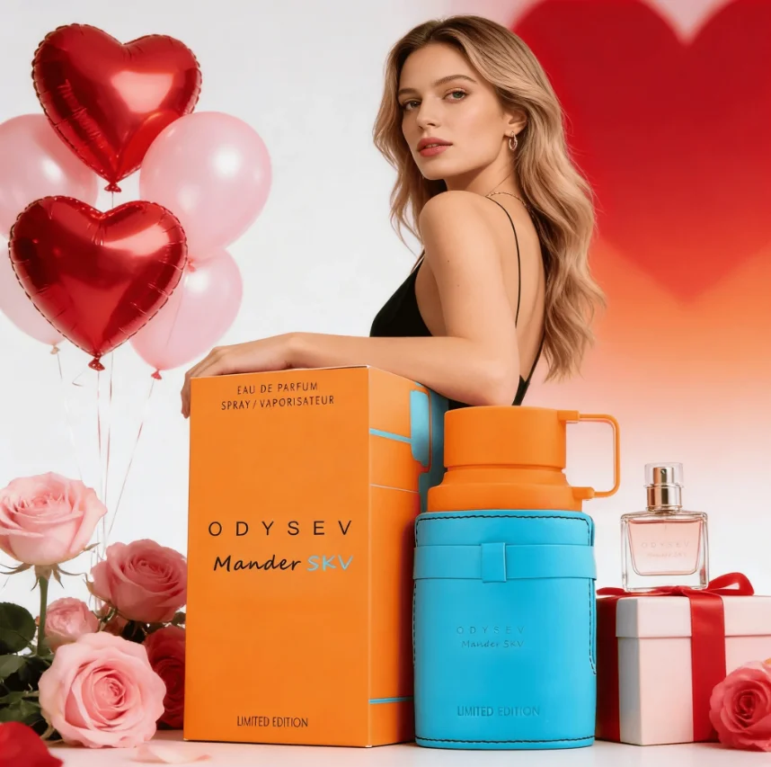 

ArmefOdysseyMandarin Sky Men's Perfume Spray - Floral, Alcohol-based, Essential 100ml/3.4oz, Bright Orange and Blue Design,