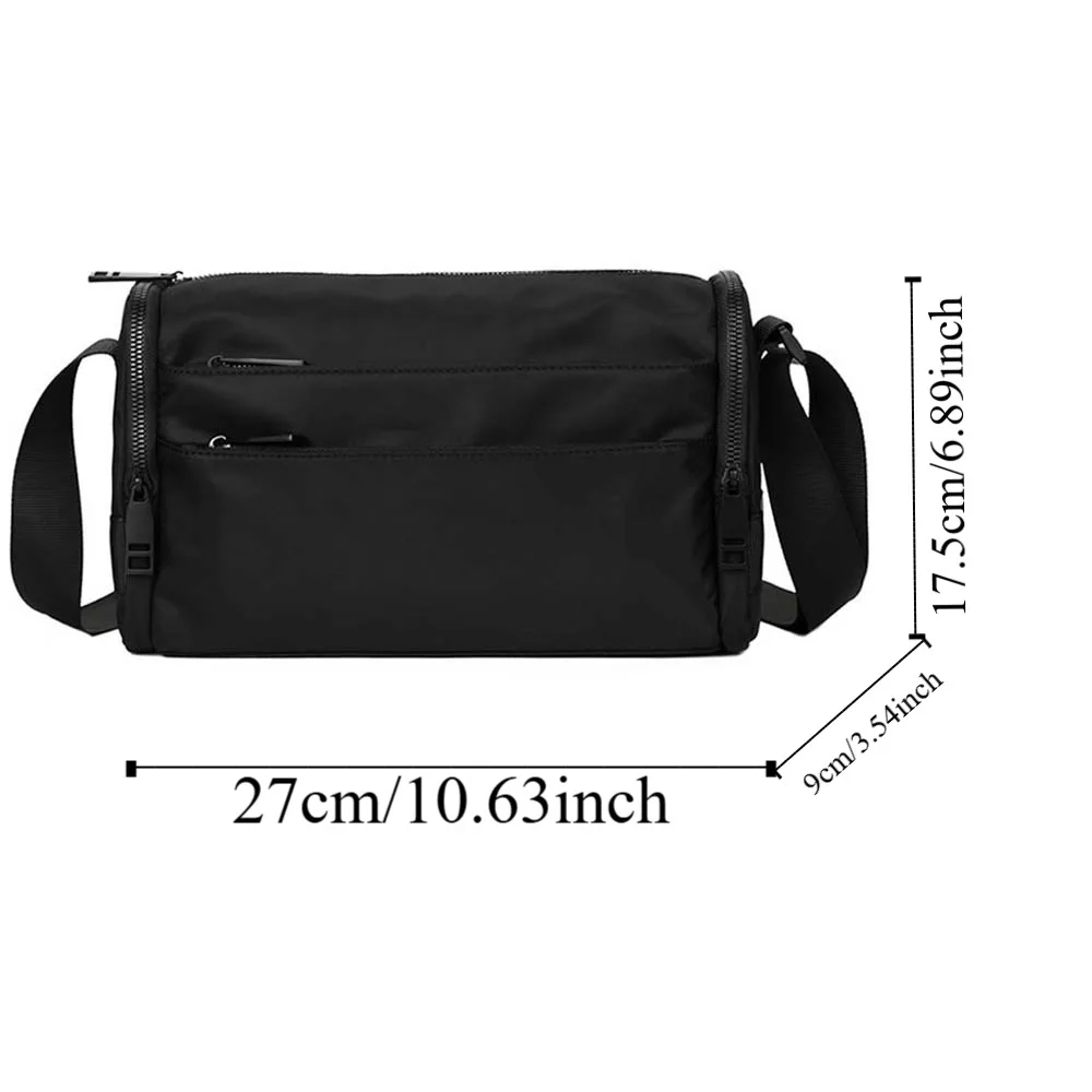 Bolso cruzado de tela Oxford para hombre, bolsa de viaje suave para exteriores de gran capacidad, bolso de hombro impermeable informal minimalista para niños