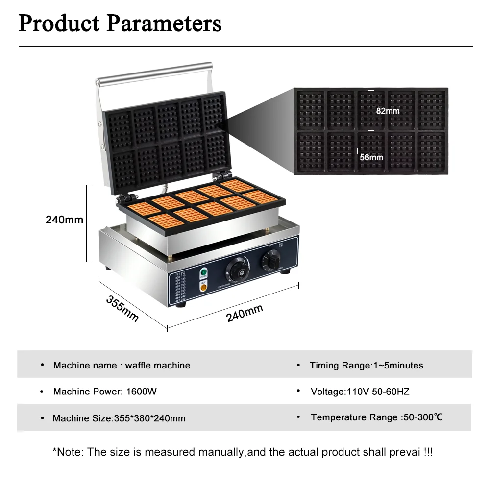 110 فولت/220 فولت التجارية الكهربائية 10 قطعة بلجيكا صانع الوافل فقاعة البيض كعكة فرن الإفطار آلة الوافل